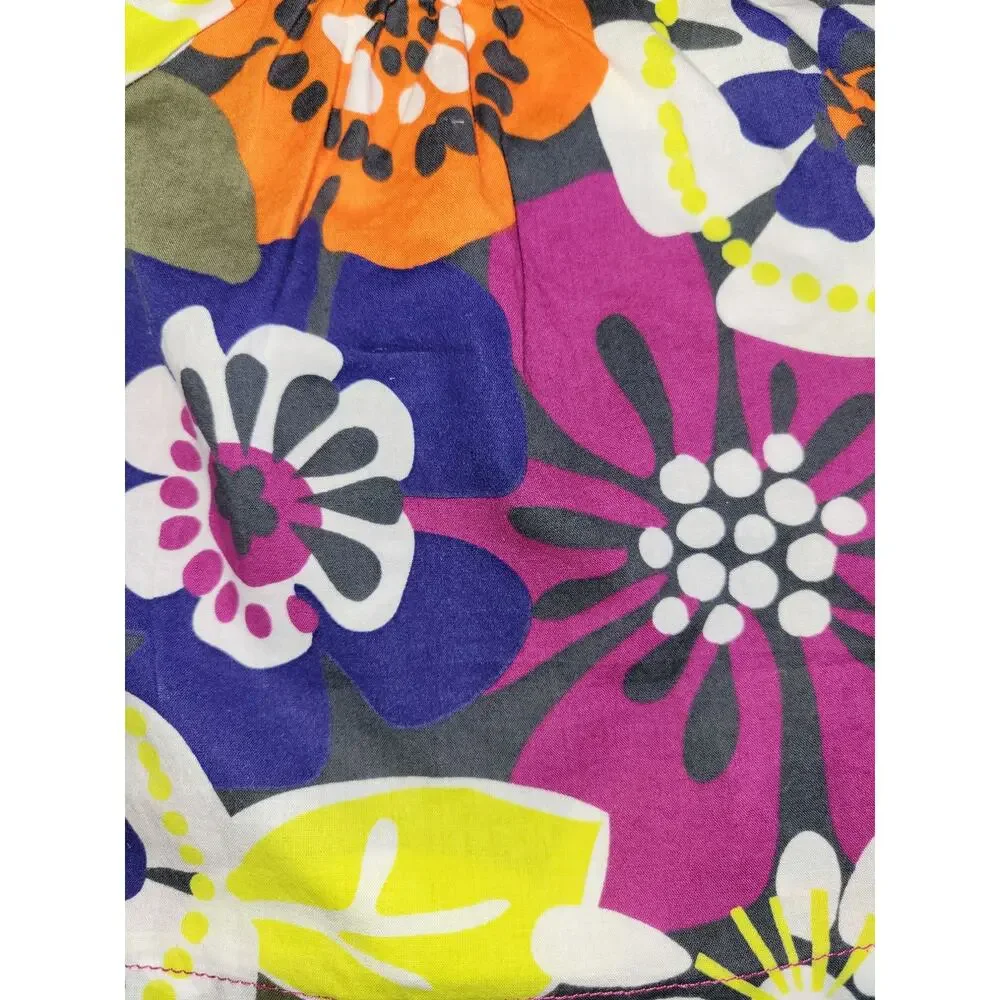 CARTER'S Colorful Floral Mod Groovy 100% Cotton Girl's Shirt Dress Size 6 mo